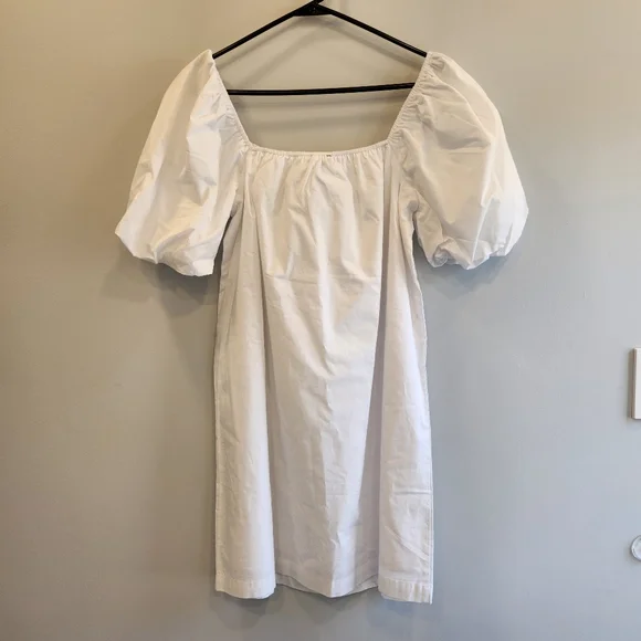 Sanctuary NWT White Cotton Puff Sleeve Mini Dress - Picture 6 of 10
